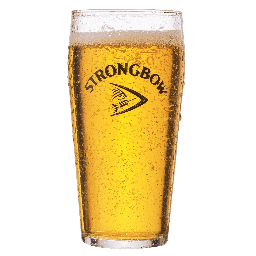 Bild zeigt ein frisch gezapftes Strongbow Cider